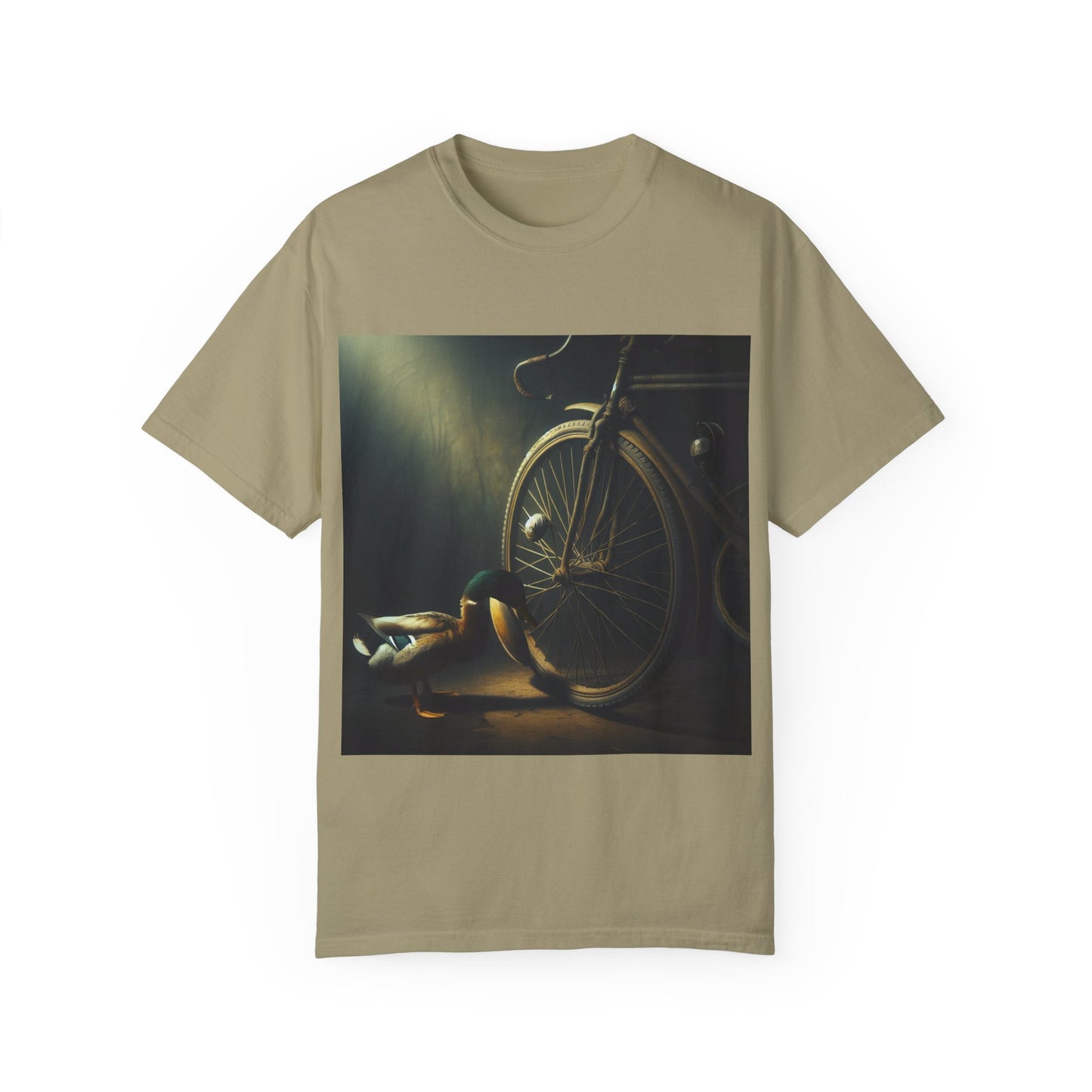 Artistic Unisex Garment-Dyed T-Shirt - Vintage Bicycle Design
