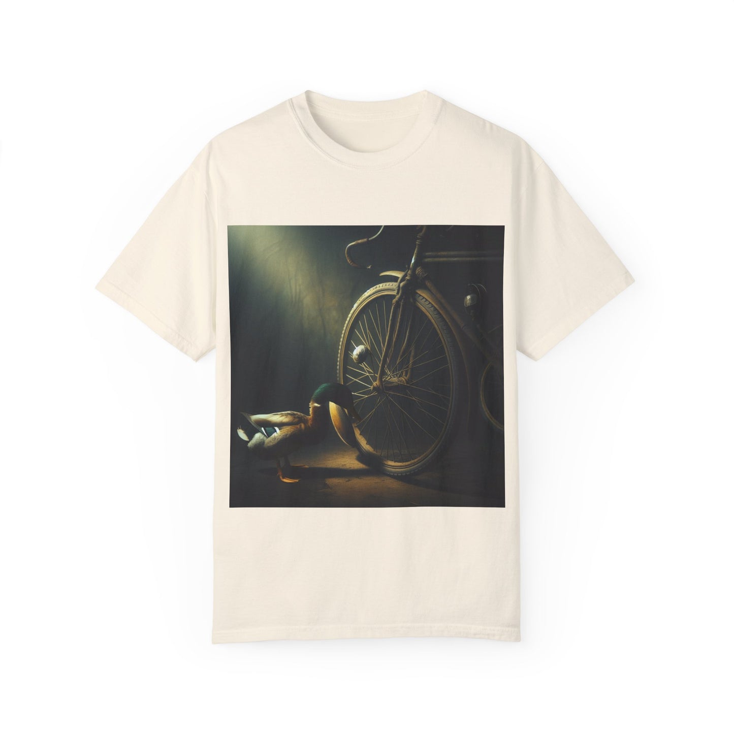 Artistic Unisex Garment-Dyed T-Shirt - Vintage Bicycle Design
