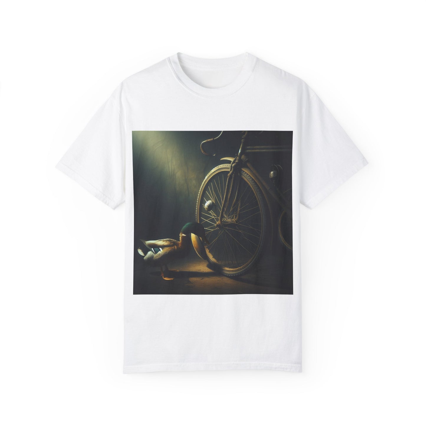 Artistic Unisex Garment-Dyed T-Shirt - Vintage Bicycle Design