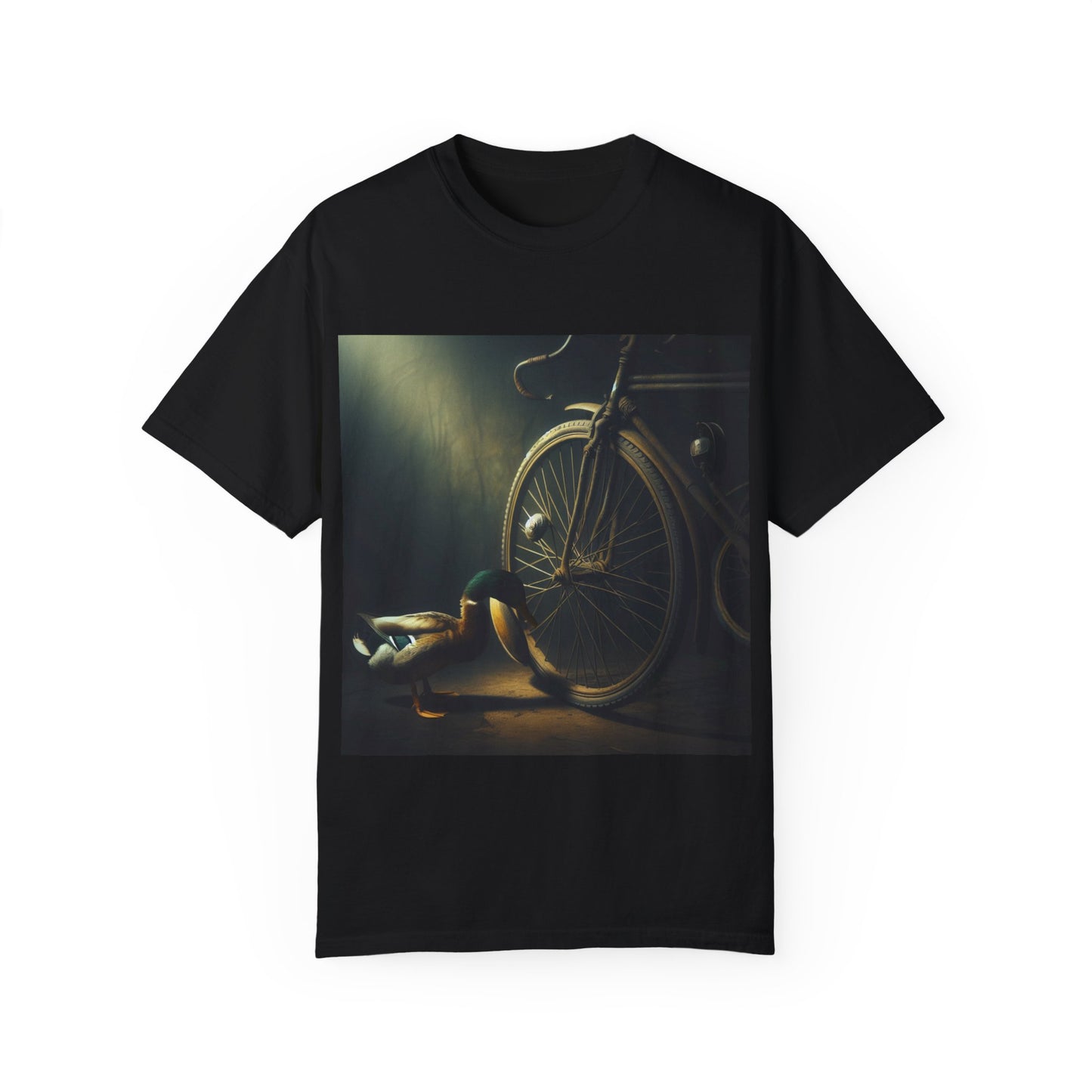 Artistic Unisex Garment-Dyed T-Shirt - Vintage Bicycle Design