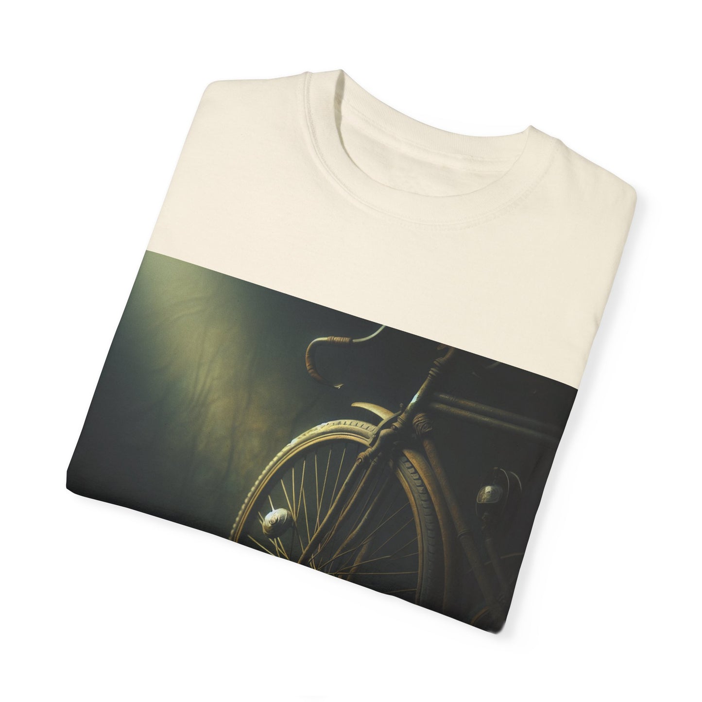 Artistic Unisex Garment-Dyed T-Shirt - Vintage Bicycle Design