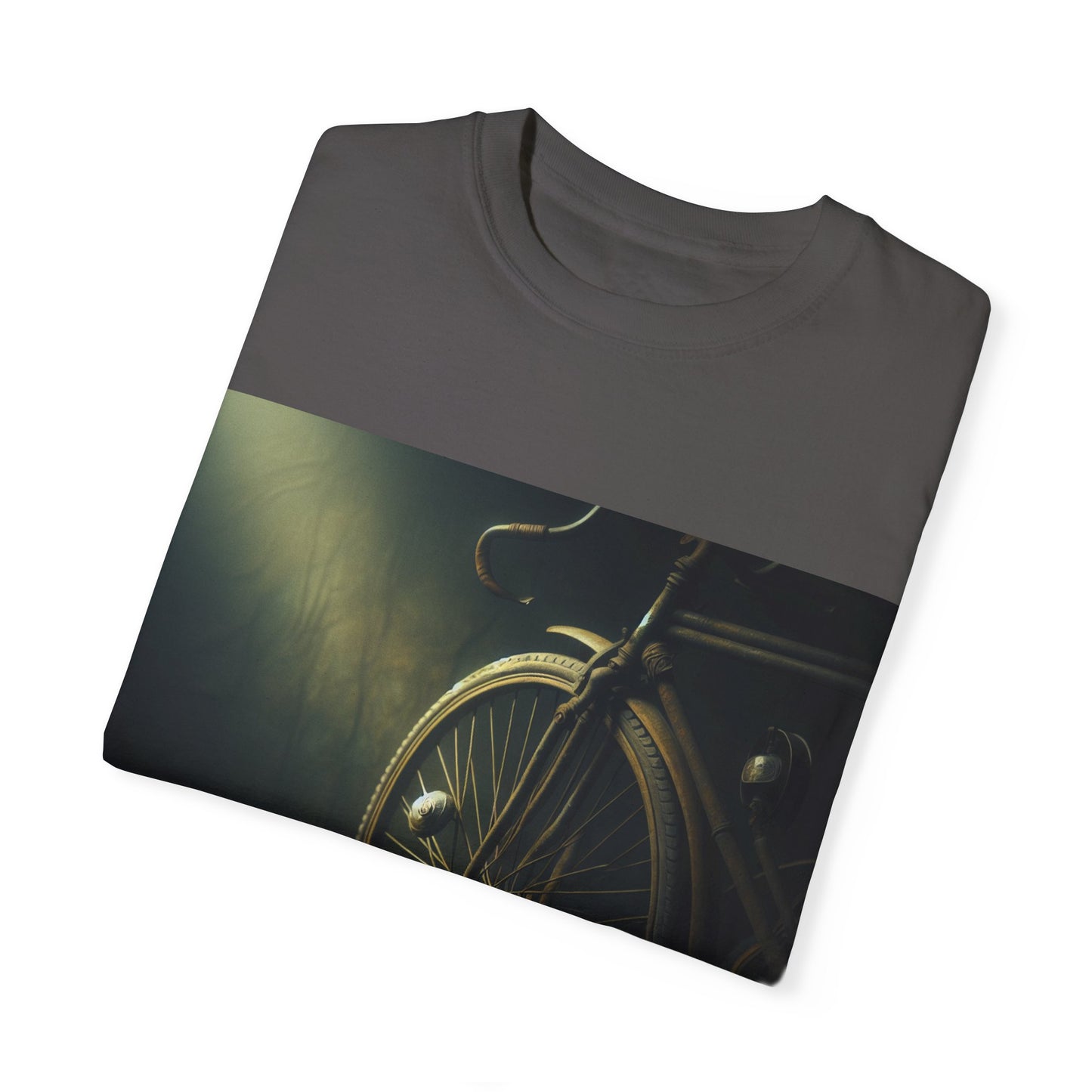 Artistic Unisex Garment-Dyed T-Shirt - Vintage Bicycle Design