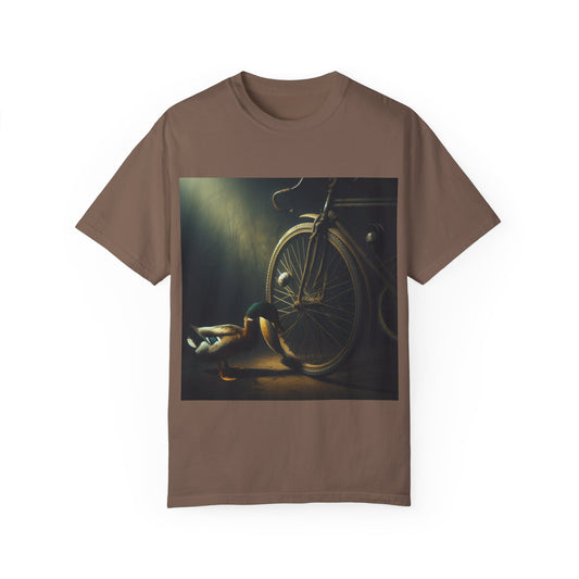 Artistic Unisex Garment-Dyed T-Shirt - Vintage Bicycle Design