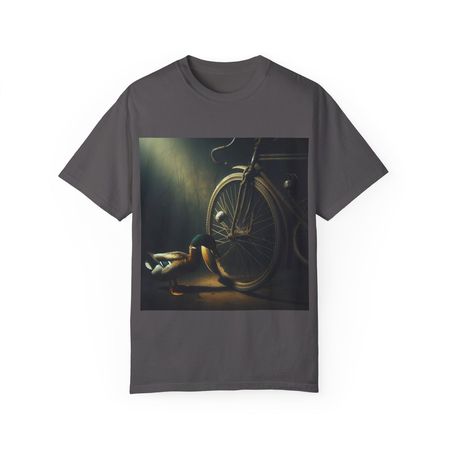 Artistic Unisex Garment-Dyed T-Shirt - Vintage Bicycle Design