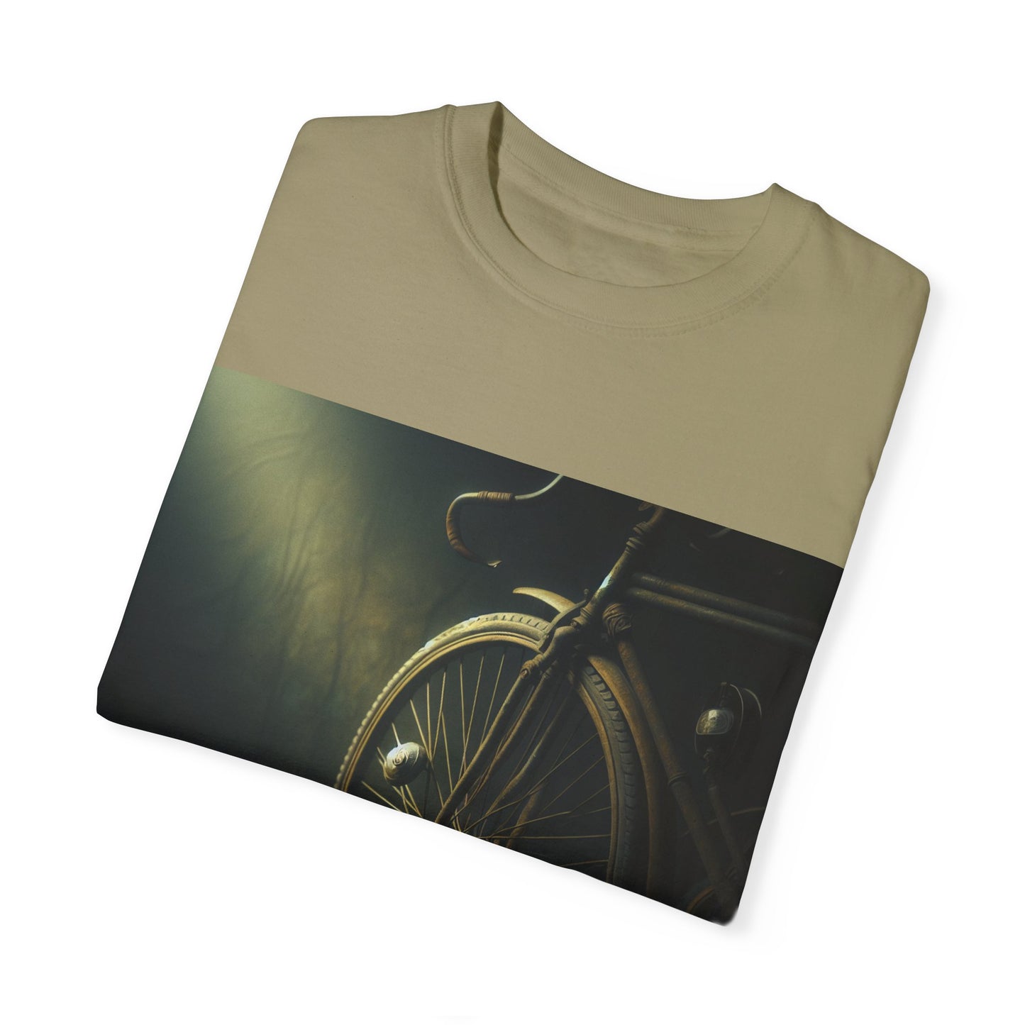 Artistic Unisex Garment-Dyed T-Shirt - Vintage Bicycle Design